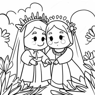 Beautiful May Crowning Ceremony Coloring Page 73576-60719