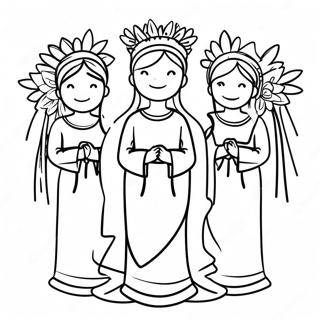 Beautiful May Crowning Ceremony Coloring Page 73576-60720