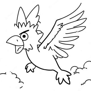 Zapdos Flying Through The Sky Coloring Page 73596-60748