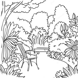 Renoir Garden Scene Coloring Page 73646-60781