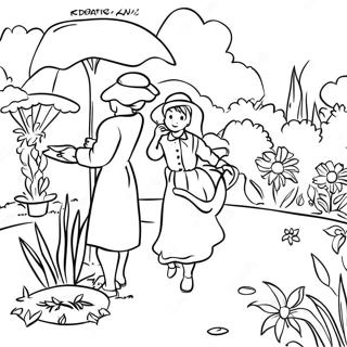 Renoir Garden Scene Coloring Page 73646-60782