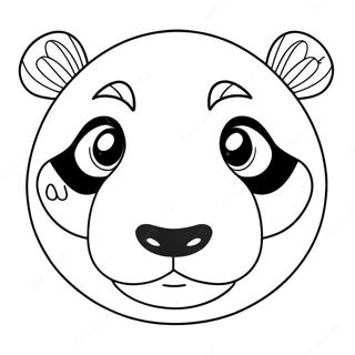 Cute Panda Face Coloring Page 73656-60799