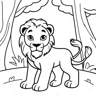 Leo The Lion In Adventure Coloring Page 7365-5989