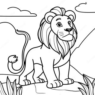 Leo The Lion In Adventure Coloring Page 7365-5991