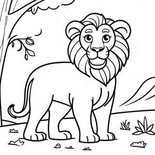 Leo The Lion In Adventure Coloring Page 7365-5992