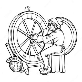 Rumpelstiltskin With Spinning Wheel Coloring Page 73736-60853