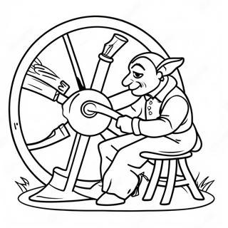 Rumpelstiltskin With Spinning Wheel Coloring Page 73736-60854