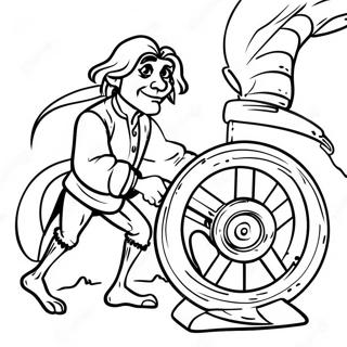 Rumpelstiltskin With Spinning Wheel Coloring Page 73736-60855