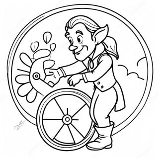 Rumpelstiltskin With Spinning Wheel Coloring Page 73736-60856