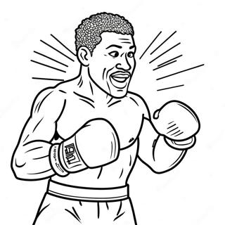 Boxing Champion In Action Coloring Page 7375-5997