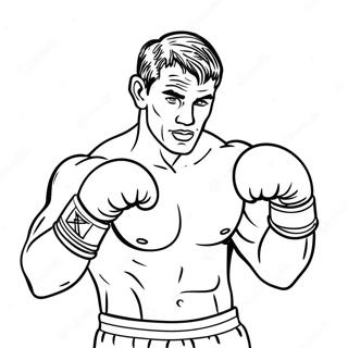 Boxing Champion In Action Coloring Page 7375-5998