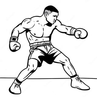 Boxing Champion In Action Coloring Page 7375-5999