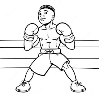 Boxing Champion In Action Coloring Page 7375-6000