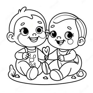 Babies Playing With Toys Coloring Page 73775-60890