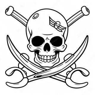 Skull And Crossbones Pirate Flag Coloring Page 73825-60923