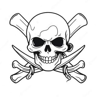 Skull And Crossbones Pirate Flag Coloring Page 73825-60924