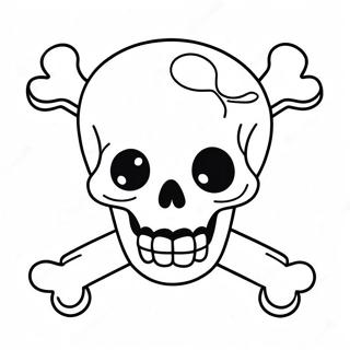 Cute Cartoon Skull And Crossbones Coloring Page 73826-60925