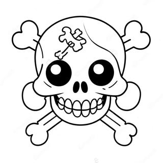 Cute Cartoon Skull And Crossbones Coloring Page 73826-60926