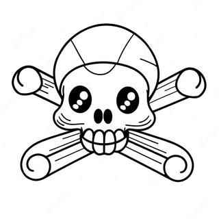 Cute Cartoon Skull And Crossbones Coloring Page 73826-60928