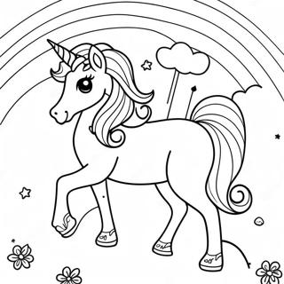 Unicorn Rainbow Coloring Pages