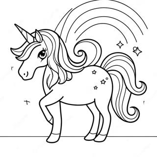 Magical Unicorn With Sparkling Rainbow Coloring Page 73836-60942