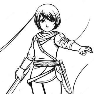 Mikasa In Battle Gear Coloring Page 73846-60945