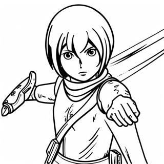 Mikasa In Battle Gear Coloring Page 73846-60946