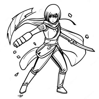 Mikasa In Battle Gear Coloring Page 73846-60947