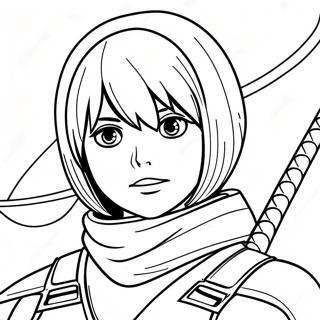 Mikasa In Battle Gear Coloring Page 73846-60948