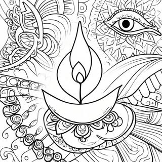 Colorful Diya Designs Coloring Page 73856-60953