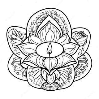 Colorful Diya Designs Coloring Page 73856-60955