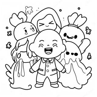 Hanako Kun With Ghost Friends Coloring Page 73886-60973