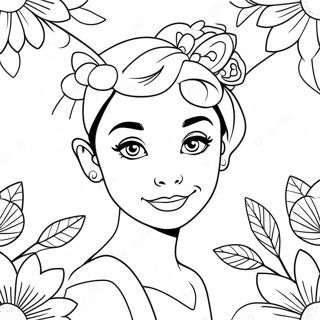 Cute Audrey With Flowers Coloring Page 73926-61009