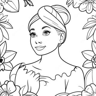 Cute Audrey With Flowers Coloring Page 73926-61011