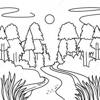 Minimalist Nature Scene Coloring Page 7394-6010