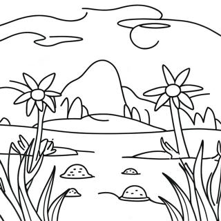 Minimalist Nature Scene Coloring Page 7394-6012