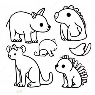 Minimalist Animal Silhouettes Coloring Page 7395-6013