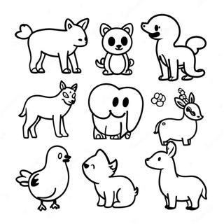 Minimalist Animal Silhouettes Coloring Page 7395-6014