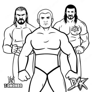 Wwe Superstars In Action Coloring Page 74026-61083