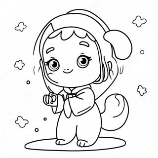 Cute Qiqi With Magical Powers Coloring Page 74046-61122