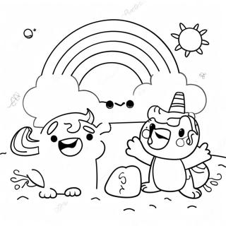 Orange Rainbow Friends Coloring Page 74065-61107