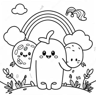 Happy Orange Rainbow Friends Coloring Page 74066-61109