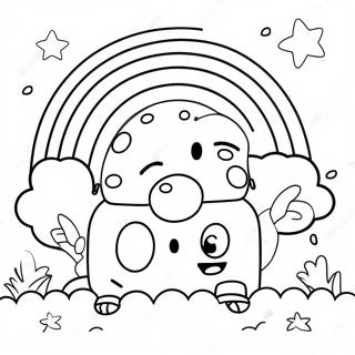 Happy Orange Rainbow Friends Coloring Page 74066-61111