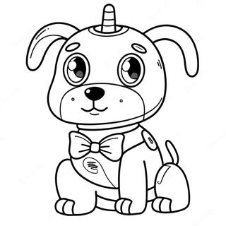 Cute Robot Dog With Bowtie Coloring Page 74076-61125