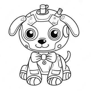 Cute Robot Dog With Bowtie Coloring Page 74076-61127