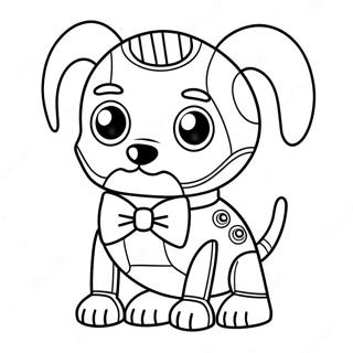 Cute Robot Dog With Bowtie Coloring Page 74076-61128