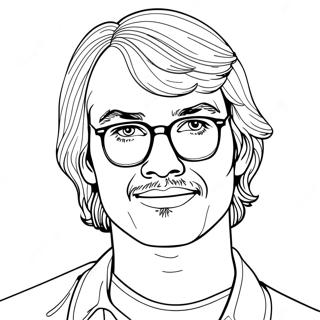 Creepy Jeffrey Dahmer Portrait Coloring Page 74116-61157