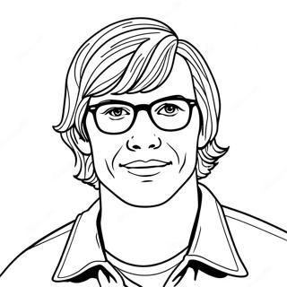 Creepy Jeffrey Dahmer Portrait Coloring Page 74116-61158