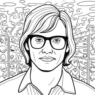 Creepy Jeffrey Dahmer Portrait Coloring Page 74116-61159