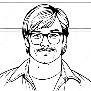 Creepy Jeffrey Dahmer Portrait Coloring Page 74116-61160